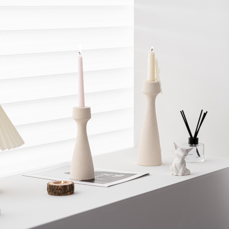 Plain ceramic simple waist candlestick soft decoration home decoration